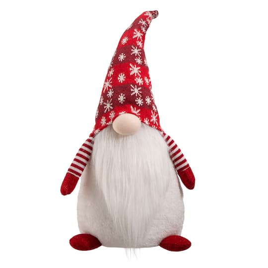 Glitzhome; Glitzhome® 24" Red Christmas Gnome Décor Accent; Category:Christmas Tabletop Decor; Image:1